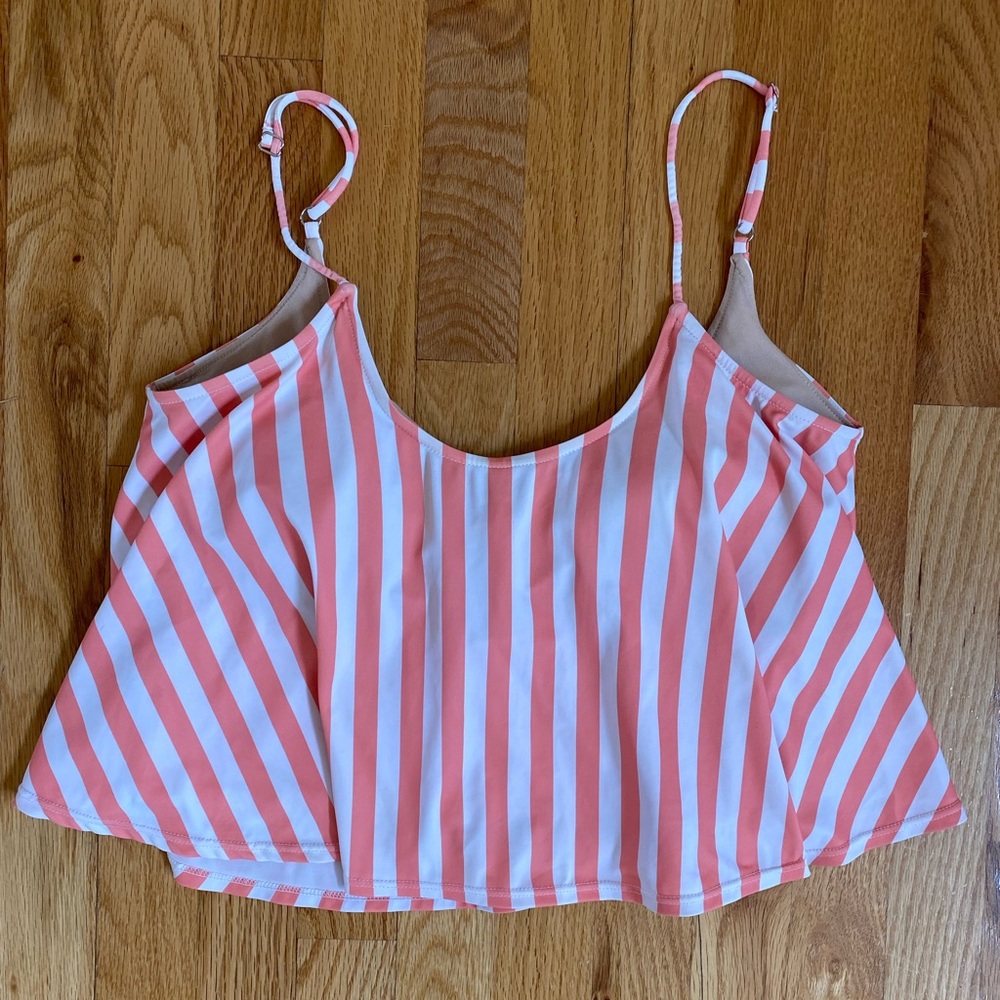 Kortni Jeane Peach Stripe swing swim top